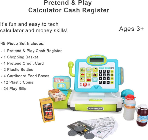 Count Girls,45 3 4 5 6 7 FS Pretend Play Calculator Cash Register Toy as Preschool Gift for Kids, Classic Toy