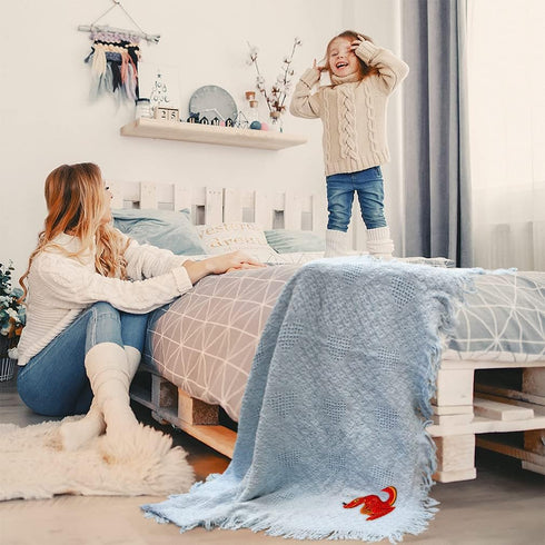 Fastasticdeals Nursery Bedding Baby Blankets for Boys & Girls Kids Red Dinosaur Cotton