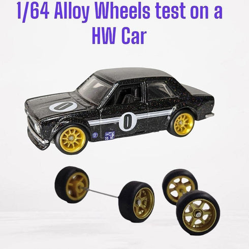 Alloy 1:64 Wheels Tires, Rubber Scale Alloy Wheels with Rubber Tires, Model Alloy and Accessories