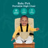Portable High Chair by Baby Pick- Foldable High Chair for Travel with Adjustable Shoulder Straps- Compact Harness Seat