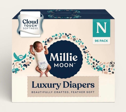 Generic Milli-Moon Luxury Diaper Soft & Absorbent (Size N/B, and 96 Count)