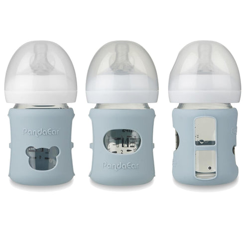 3 Pack 4 oz, 4 oz PandaEar Silicone Sleeves for Philips Avent Natural Glass Baby Bottles Shatterproof Anti-Breakage