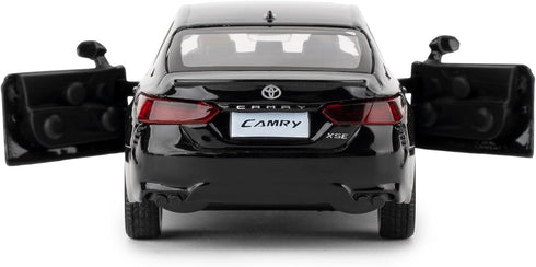 1:36 Camry XSE Car Model, Diecast Pull Back Toy Car, Doors Open, Collection Kids Gift (Black)