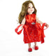 18 Inch Girl Doll Clothes and Accessories - Beautiful Red Dress with Dots Outfit