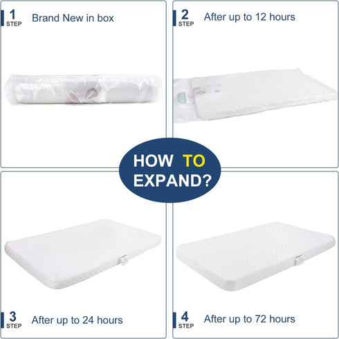 Cover,20" 35" 2'' Baby Bassinet Mattress, Breathable, Hypoallergenic, Premium Foam, Non-Toxic, Rectangle Shaped