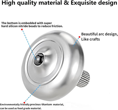 10 Premium Precious Titanium Spinning Top, Spin Long Time Exceed Minutes, Perfect Balance, Well Made Metal Kinetic Desk