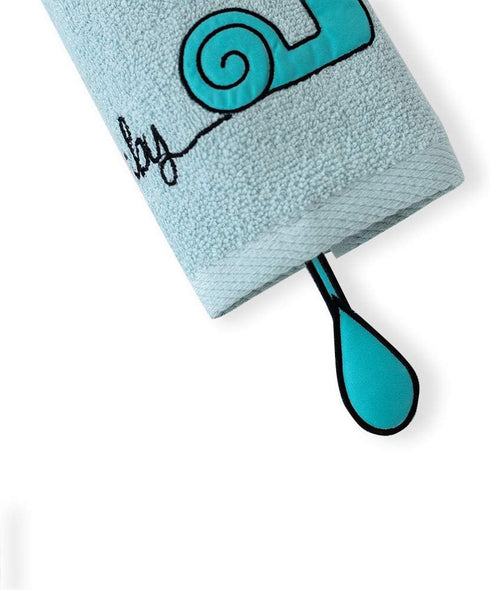 Sangaloz 2 20x31 Inch 12x20 Inch 100% Milk&Moo Kids Washcloths for Bath, Blue Snail Baby Kids Bath Towel, Wash Cloths