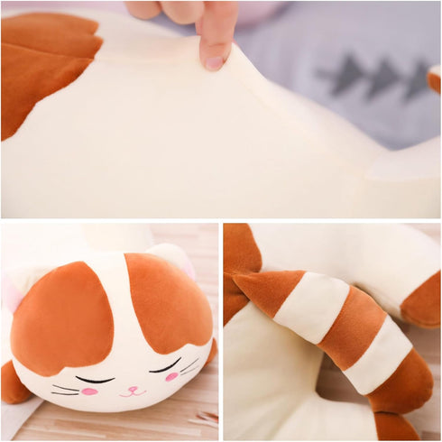 elfishgo 21.7" Cat Big Plush Hugging Pillow, Super Soft Kitten Kitty Stuffed Animals Toy Gifts for Kids, Girls, Bed