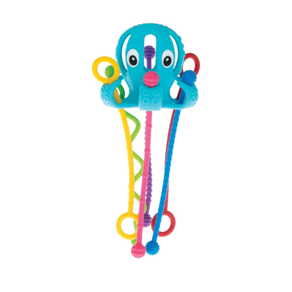 Nuby Silicone Octopus Sensory Toy - Bright Colored Silicone Textured Cords for Tactile Development, 18+ Months