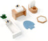 PairPear Wooden Toys Dollhouse Furniture Playset - 35 Piece Furnitures with Family Dolls, Doll House Accessories for