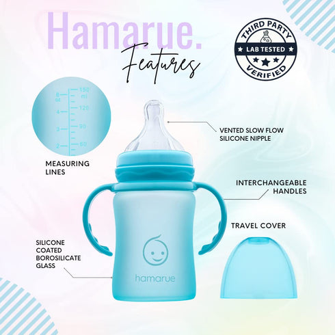 3-in-1 1-3 5 oz) Glass Sippy Cups for Toddlers | Silicone Coated Baby Sippy Cup | Non-Toxic Transition Sippy Cup