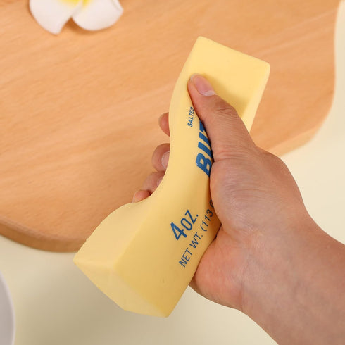 Lyreh 4pcs Squeeze Butter Toy, PU Material Butter Stick Slow Rising Squishy Food Fidget Toy for Office School Relieving