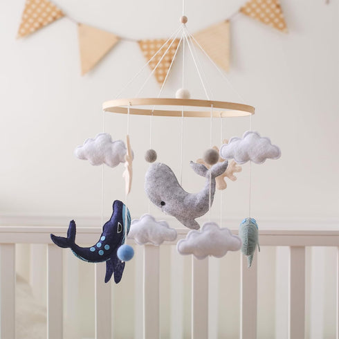 EERKEOD Baby Crib Mobile Ocean Nursery Mobile for Boys Girls Handmade Felt Mobile for Crib Nursery Decor for Infant