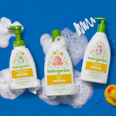 Babyganics Baby Shampoo + Body Wash 16 Fl Oz, Chamomile Verbena, Non-Allergenic, Tear-Free, Pump Bottle