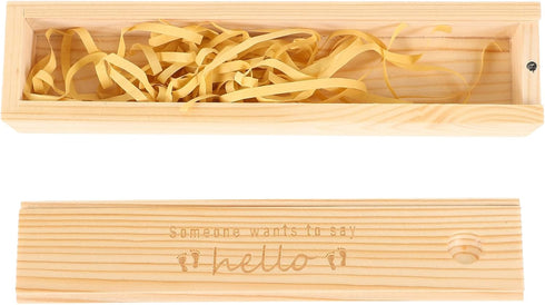 Veemoon Pregnancy Test Keepsake Box with Lid Decorative Wooden Storage Case for