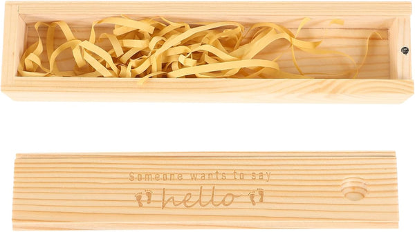 Veemoon Pregnancy Test Keepsake Box with Lid Decorative Wooden Storage Case for