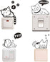 Cute Black Sleeping Cats Cartoon Wall Sticker, 4 Pcs Removable Switch Sticker, Light Switch Decor