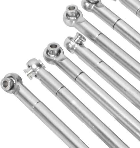RC Tie Rod: 8PCS Metal Full Car Tie Rod for MN86 Series Model Upgrade, RC Car Parts, Silver