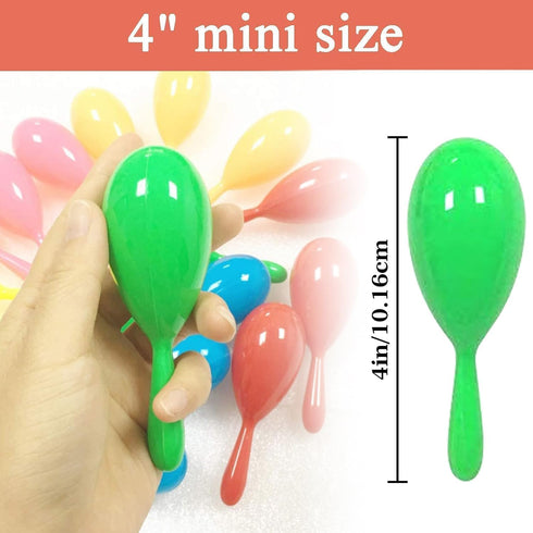 24pcs Mini Maracas for Kids, Mexican Fiesta Party Favors, Plastic Shakers for Birthday Supplies