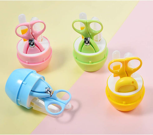 SONARIN Kit,4-in-1 Transparent Lid Baby Nail Baby Grooming Kit,with Baby Nail Clippers,Scissor,Nail File&Tweezer,Baby