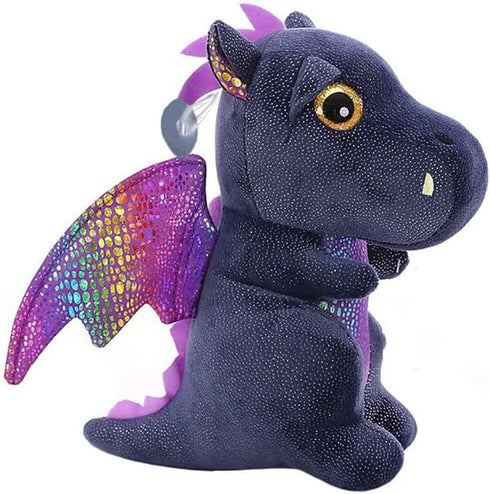Dragon Stuffed Animal, Cute 10 inch Plush Doll Toy Gift for Girls Boys Christmas (Dragon Black)