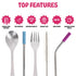 15 Pieces Toddler Kids Utensils Set, Stainless Steel Safe Baby Utensils, 3 Toddler Forks, 3 Toddler Spoons