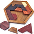 KINGOU Hexagon Tangram Puzzle, Wooden Brain Puzzles for Kids & Adults, Challenge Wooden Brain Teasers