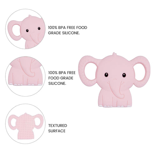 Set 3 Cute Animal Baby Food Grade Silicone Teether Toy with One Piece Design Pacifier Clip Holder,Teething Pain Relief