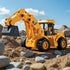 YySiRui 11" 1: 18 Ages3+ Excavator Toy, Scale, Rolling Wheels Inertia-Powered, HeavyDuty Plastic, with Lights
