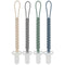 4-Pack Silicone Pacifier Clips with Woven Rope Shape, Flexible Holders for Baby Boys & Girls, Safe for Newborns (Grey)