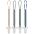 4-Pack Silicone Pacifier Clips with Woven Rope Shape, Flexible Holders for Baby Boys & Girls, Safe for Newborns (Grey)