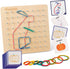 Coogam Wooden Geoboard, 8x8 Graphical Educational Toy with 30Pcs Pattern Cards and Latex Bands for Kids