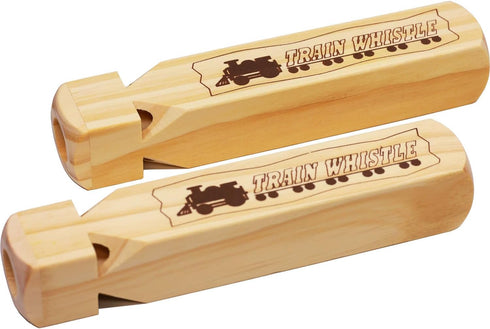 2 PCS Wooden Train Whistle, Musical Toy for Kids (4 Tone), Birthday Decorations and Goodie Bag Filler