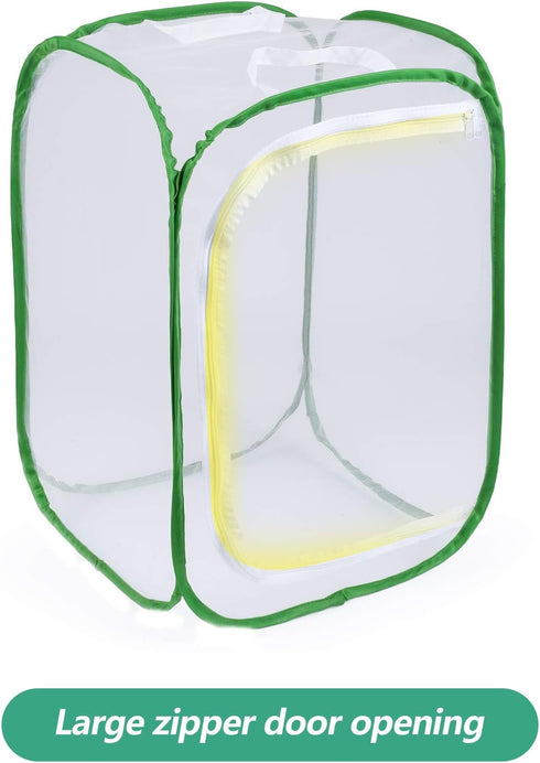 23.6" Large Butterfly Habitat Insect Cage, Caterpillars Enclosure with 6 Mesh Panels, 15.7 x 15.7 x 23.6 Inches