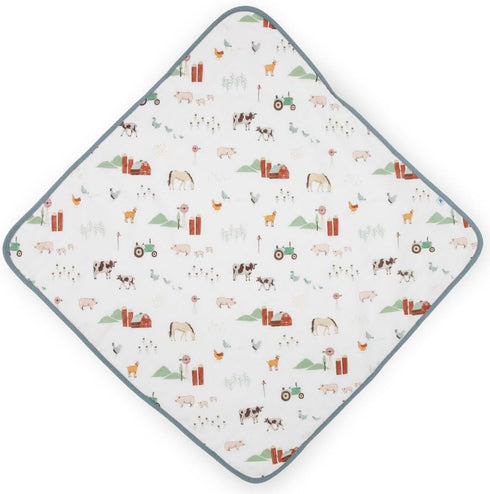 30 30 inches Soft & Absorbent Farmyard Infant Hooded Bath Towel - x