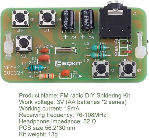 DIY Radio Kit, Icstation FM Radio Kit, Soldering Project Radio Module for STEM Labs Physics Science