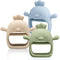 3 Packs Silicone Baby Teething Toy Mitten for Babies Over 3 Months, Anti-Dropping Wrist Teethers, BPA Free (Olive,