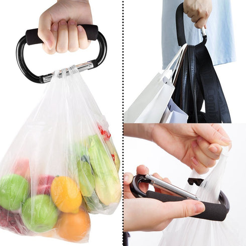 Newraturner Mommy, 2 Large Stroller Hooks for pcs Carabiner Stroller Hook Organizer for Hanging Purses, Diaper Bag
