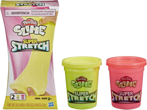Play-Doh Slime Super Stretch 2-Pack - Yellow and Red for Kids 3 Years and Up