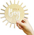 Double Sided Sun Gender Reveal Sign, Boho Sun Baby Boy or Girl Pregnancy Birth Announcement Wooden Sign, It's A Boy