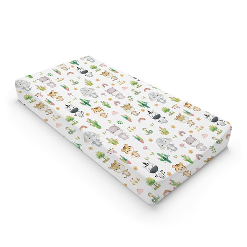 African Safari Animals Changing Pad Covers, Soft Stretch Fitted Baby Changing Table Sheets for Boy Girl, 32''x16''