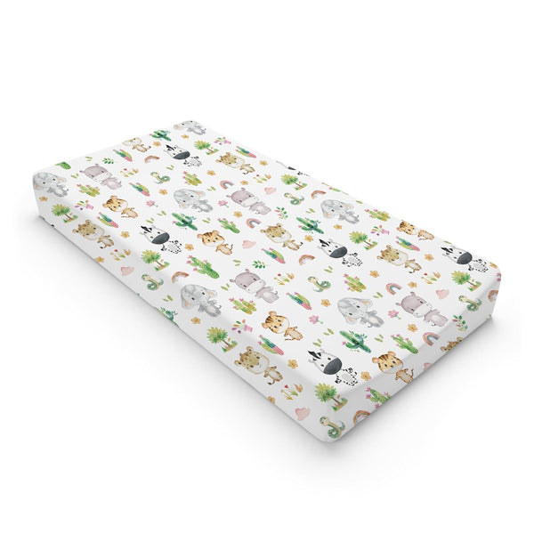 African Safari Animals Changing Pad Covers, Soft Stretch Fitted Baby Changing Table Sheets for Boy Girl, 32''x16''