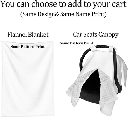 Munific Set Custom Baby Swaddle Blanket for Boys Personalized Name Receiving Blankets with Hat for Newborn Infant Baby