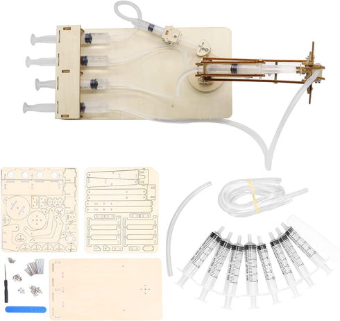 Walfront Hydraulic Wooden Robotic Arm Kit, Model Building Tool Set for Teaching DIY Science Interests