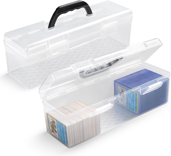 Toploader Storage Box, Large Trading Card Storage Box for 200 Toploaders, Plastic Case for 750 Cards