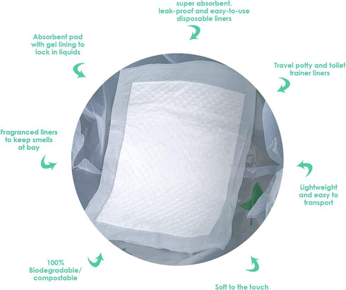 sundee 30 Pack Potty Chair Liners, Portable Disposable Potty Liner Bags for Universal Potty Training Toilet Seat