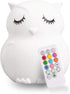 Lumipets Remote Control Silicone Night Light for Kids, Owl Design with 9 Soft Colors & Sleep Timer