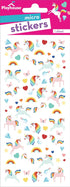 1 Pack Playhouse Micro Mini Glitter Accent Sticker Sheet for Crafts, Trading & Collecting - Rainbow Unicorns