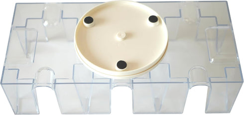DNB Revolving Playing Card Tray, 9 Deck Plastic Rotating Canasta Card Holder