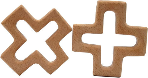 10pcs Natural Wooden Cross Pendant, Pure Beech Wood Animal Shape for Handmade Necklace/Bracelet